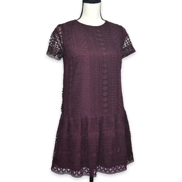 open lace back dress FW'24: Lace Overlay Dress in Purple Nightshade (Pre-Order)